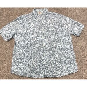 Faherty Shirt Mens 2XL Multicolor Floral Breeze Hemp Blend Short Sleeve Button